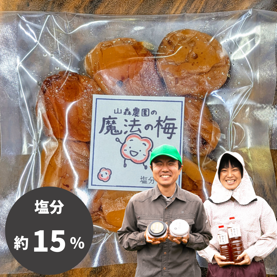 パウチ入りご家庭用】山森農園の魔法の梅 塩分15%無添加梅干し | 5STAR