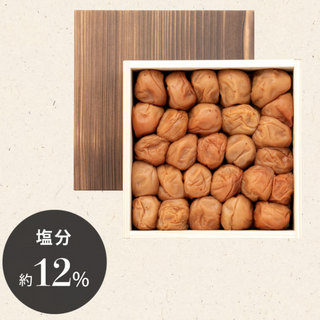 【贈答用・木箱入500g】塩分12%土と水にこだわった山森農園梅干し「魔法の梅」