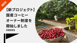【新プロジェクト】コーヒー1杯分で国産コーヒーを応援！月500円から参加できる特別なサポーター制度
