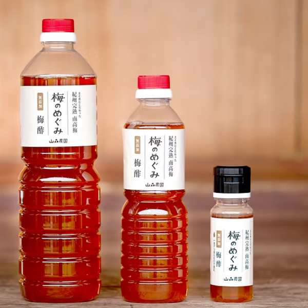 土と水にこだわった山森農園の梅酢「梅のめぐみ」500ml~