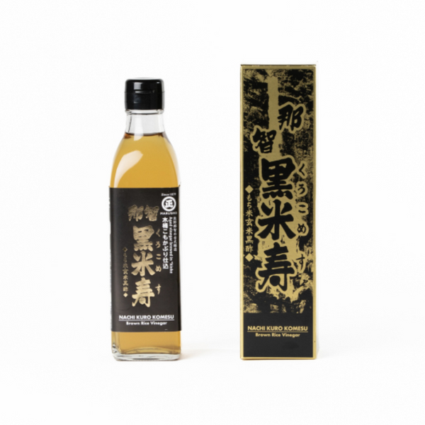 創業明治12年！老舗丸正の那智黒米寿(黒酢)・くろずバーモント2本入りセット（各300ml）